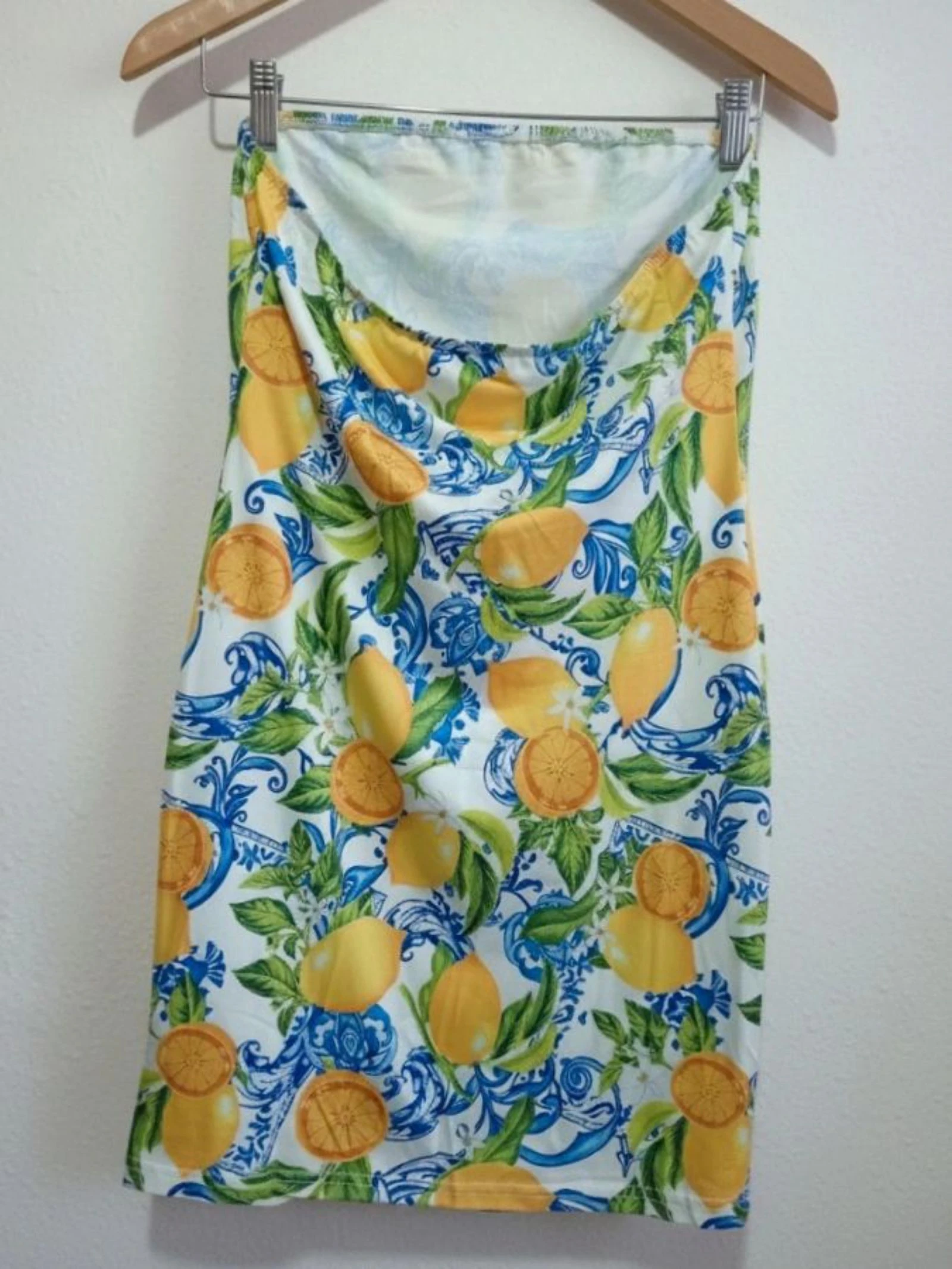 Vestido ajustado elástico estampado de limones – photo 4